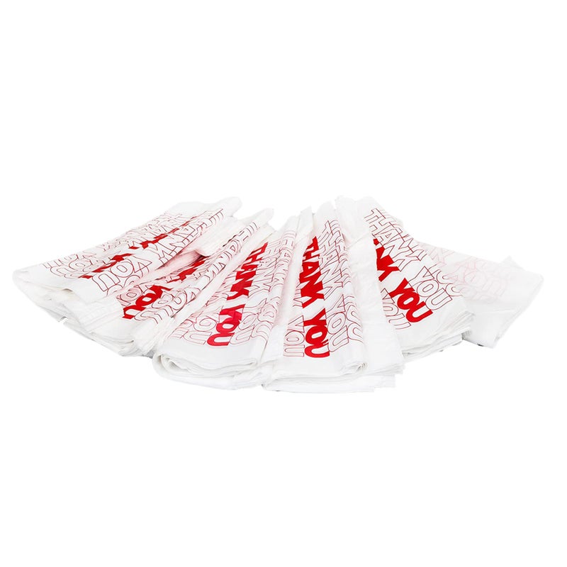TashiBox Shopping Bags/Thank You Bags/Reusable and Disposable Grocery Bag - Measures 11.5"" X 6.25"" X 21"", 15mic, 0.6 Mil (308)", transparent (Bag-308) - Image 1